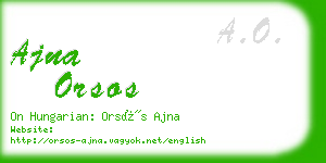 ajna orsos business card